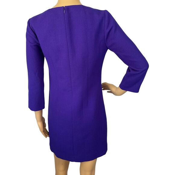 2/$30 J. Crew Pure Wool Crepe V-Neck Dress Purple Fresh Violet 97450 Size 00 - Picture 6 of 13